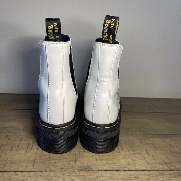 Dr. Martens 2976 Quad Platform White Leather Chelsea Boots US Ladies 5 - Picture 3 of 14